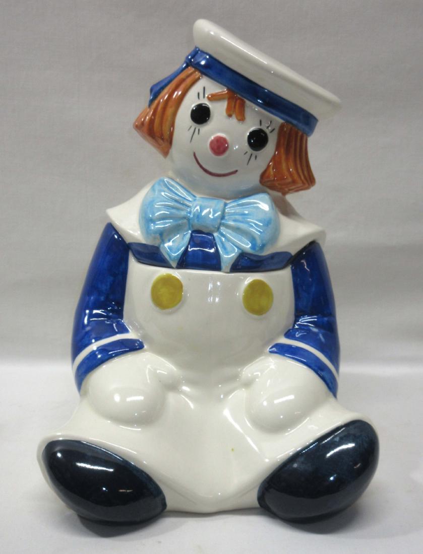 Raggedy Andy Cookie Jar: 10 3/4"T x 8"W