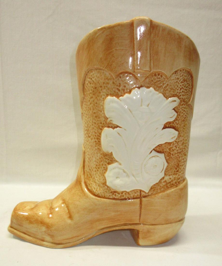 Cowboy Boot Cookie Jar: 11"T x 10"L