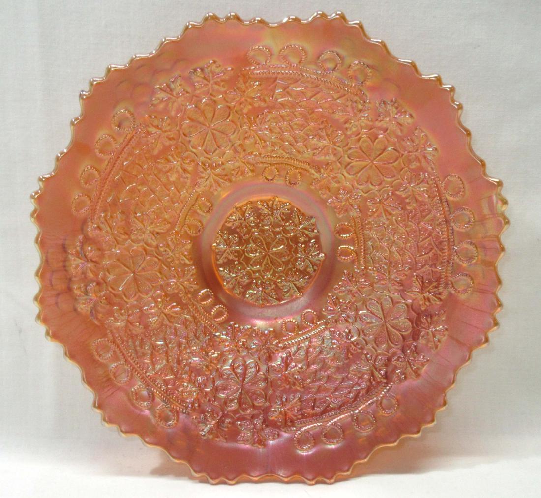 Fenton Carnival Glass Plate, Leaf Chain: 7 1/2"