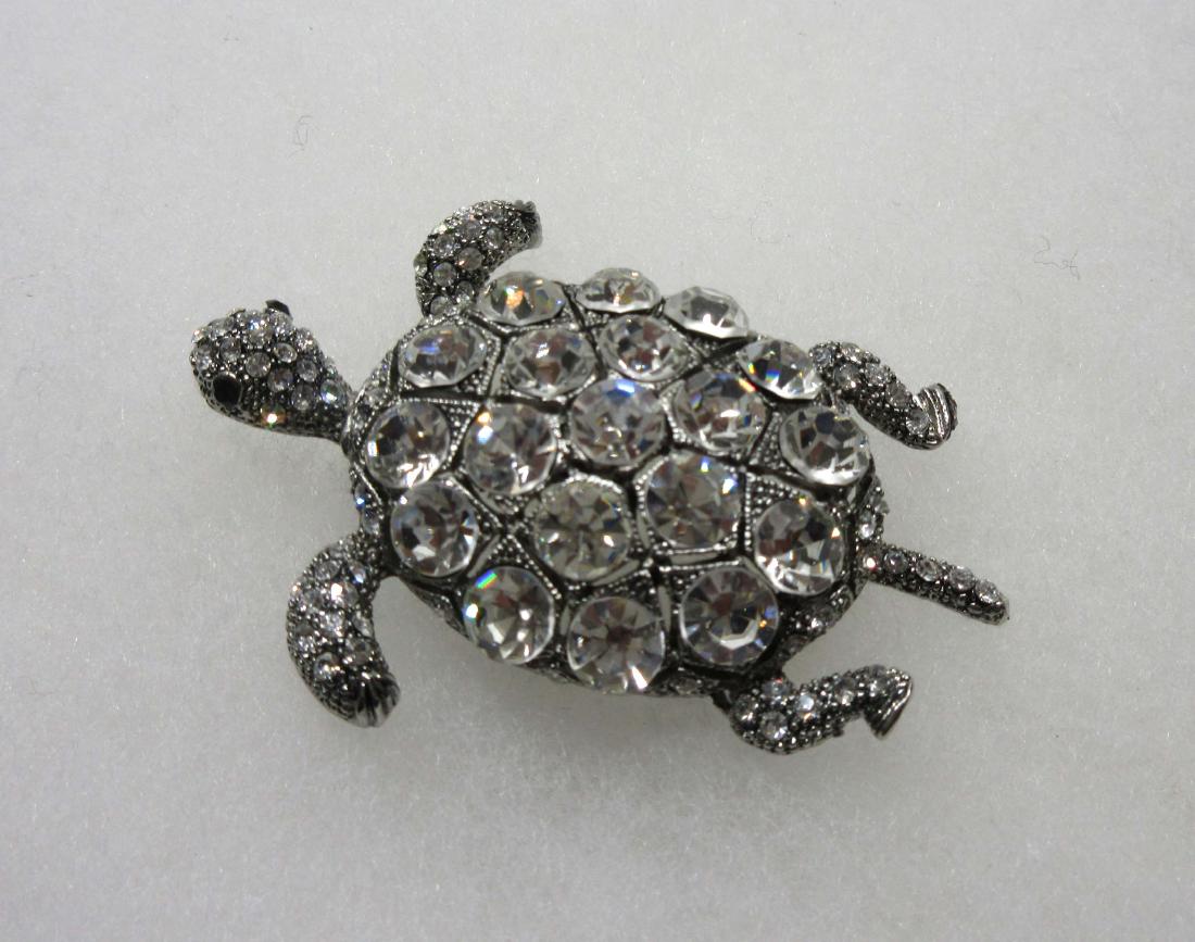 Costume Turtle Brooch: 2 5/8" x 2 7/8"