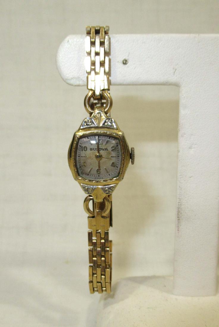 10K G.F.'d Early Bulova Diamond Accent Watch: Lovely Bulova Ladies Watch w/ Diamond Accents. Presently Running