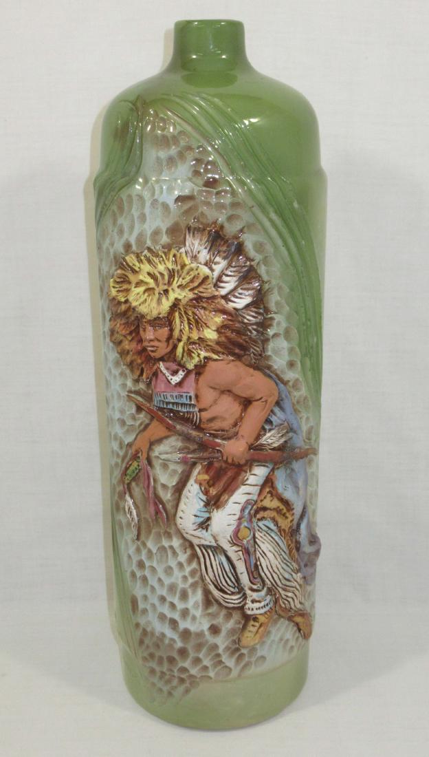 Lg. Rick Wisecarver Carved Pottery Vase: 18 1/4"T x 5 1/2"