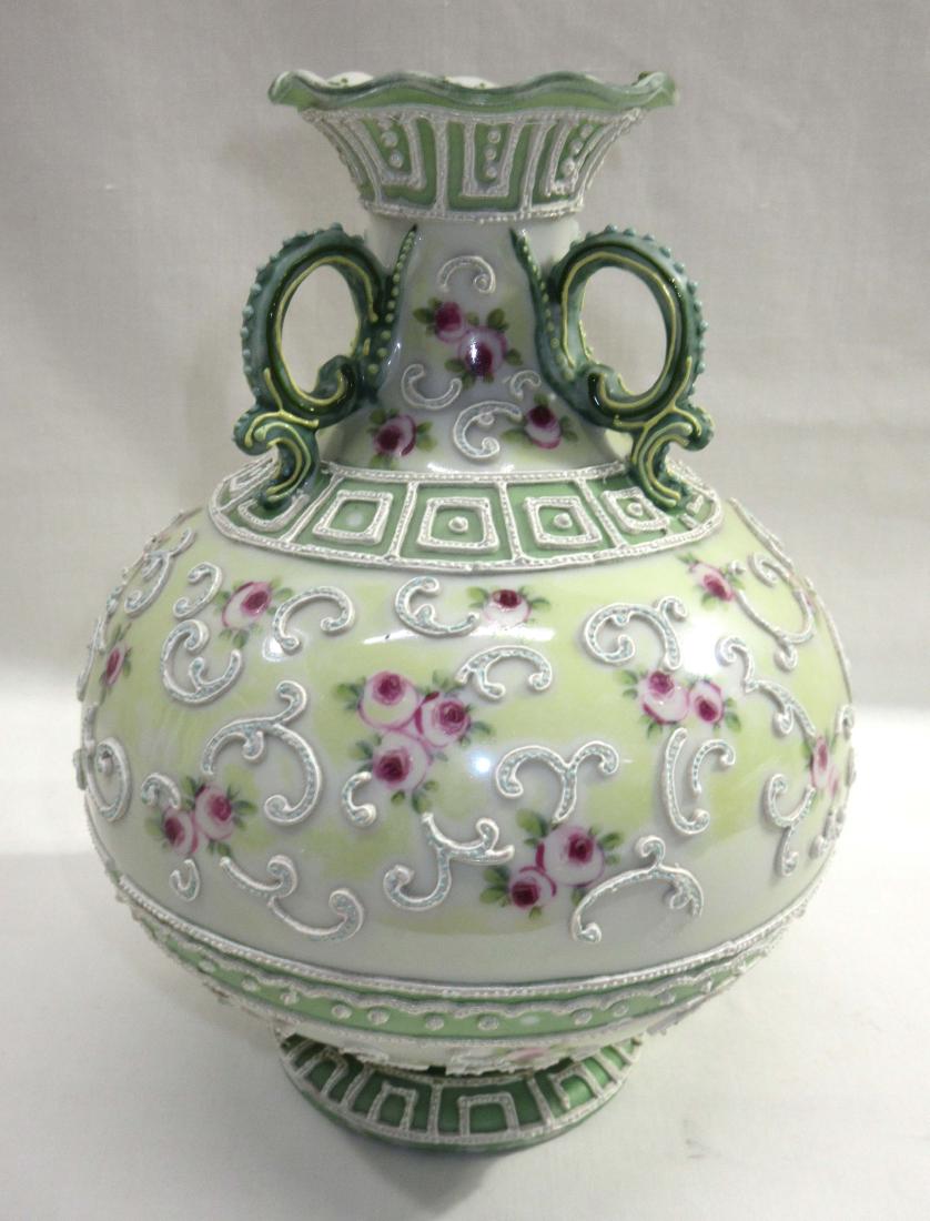 HP Nippon Moriage Vase: 8 3/4" T x 6 1/4" W