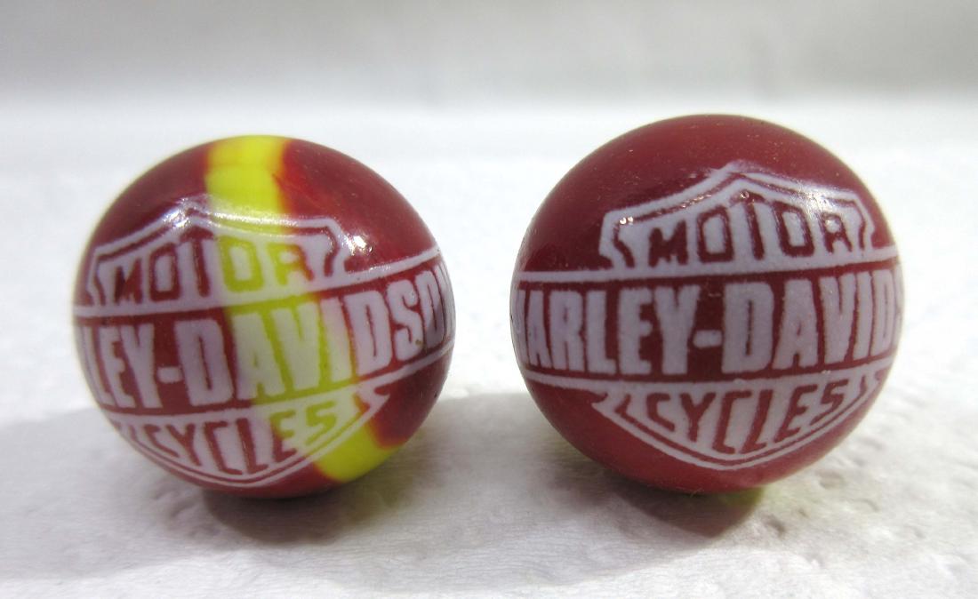 (2) 15/16" Harley Davidson Marbles: 15/16"