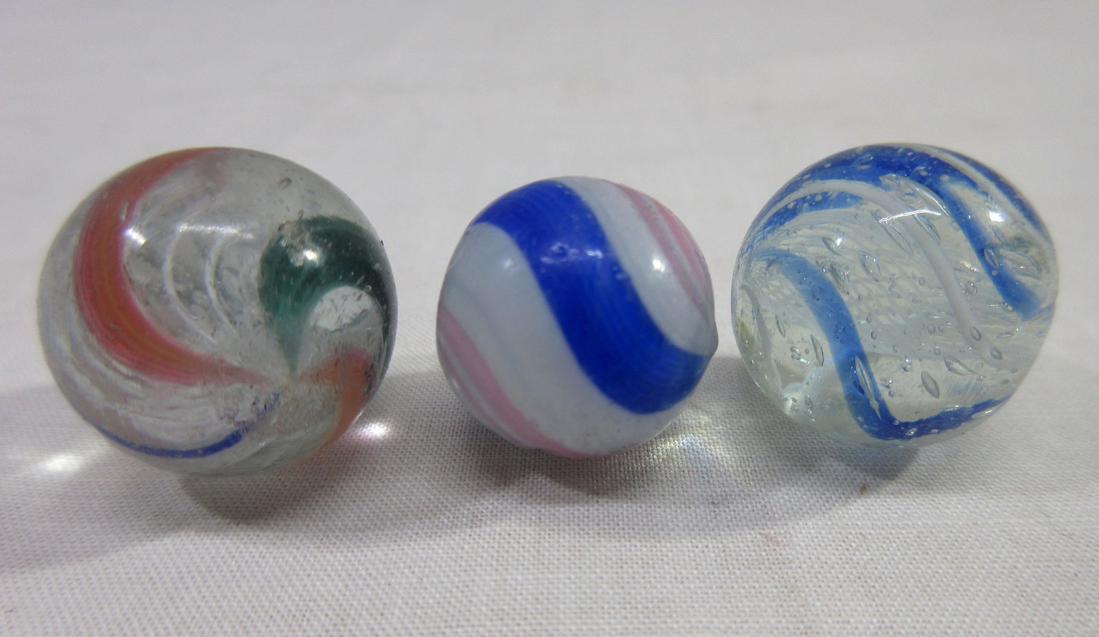 (3) 1/2" German Swirl Marbles: 1/2"