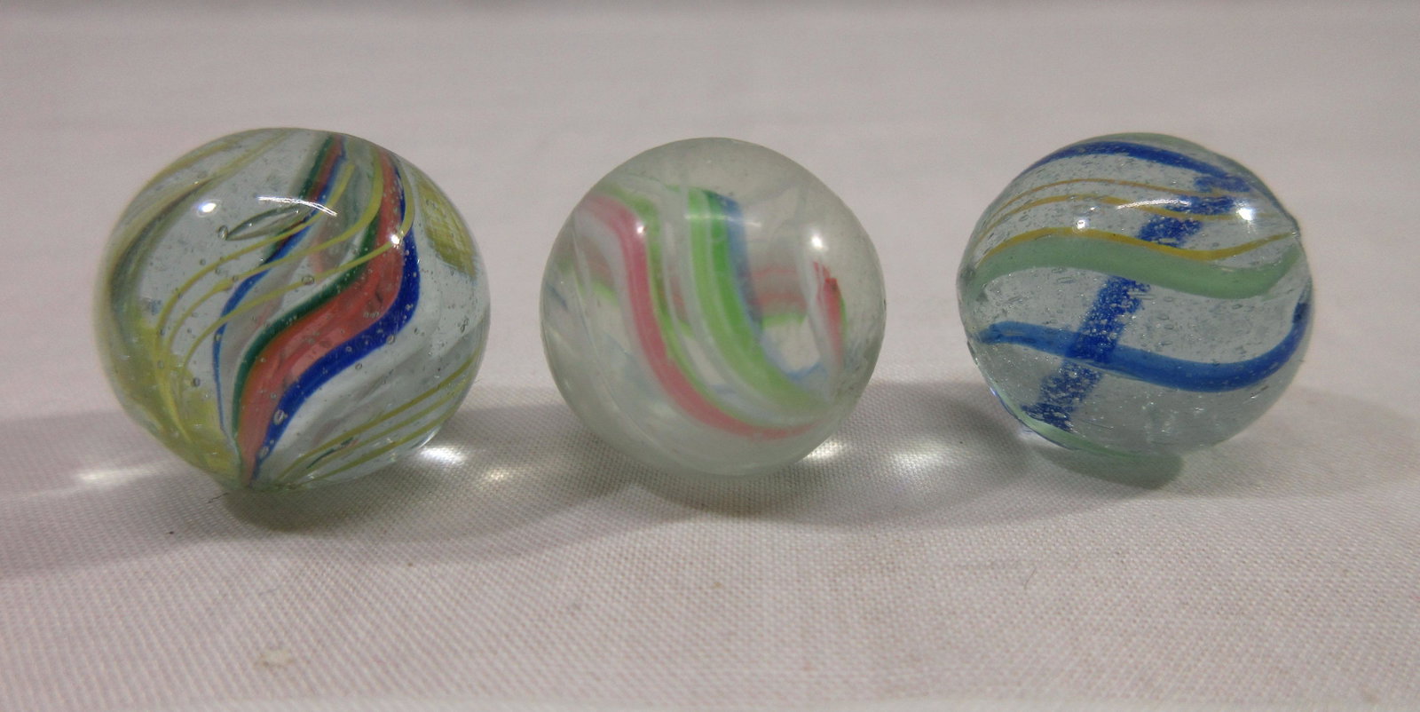 (3) 1/2" German Swirl Marbles: 1/2"