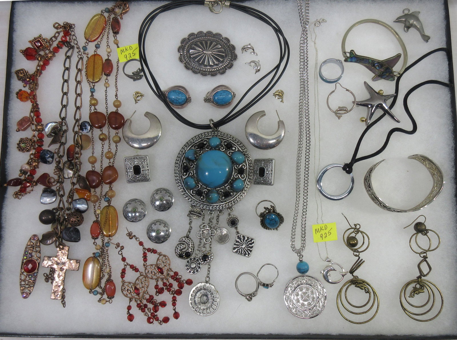 Lot of Sea life Costume Jewelry: Dolphin necklace & earrings are mkd 925