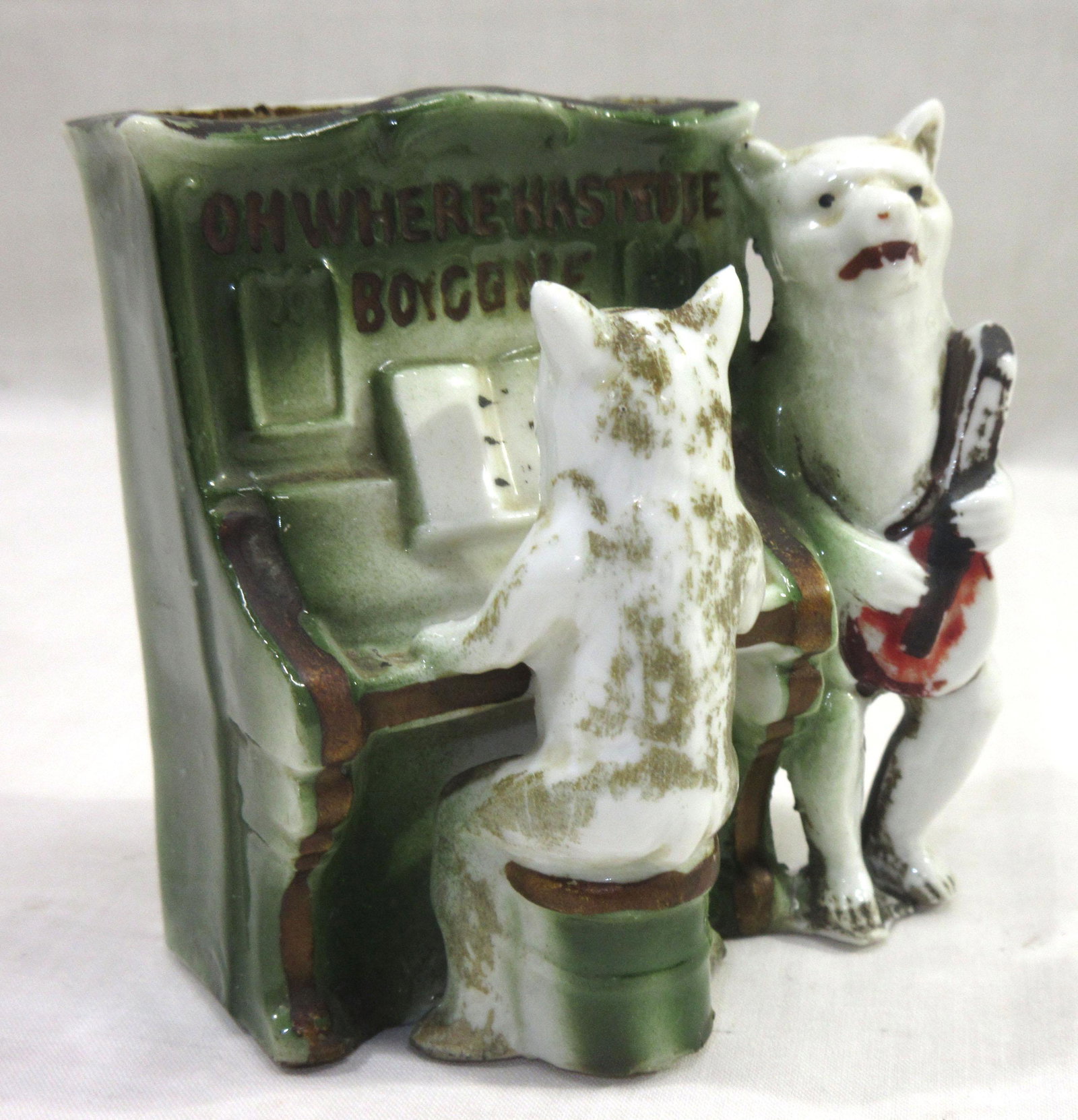 German Porcelain Bears at the Piano: 3" x 3"