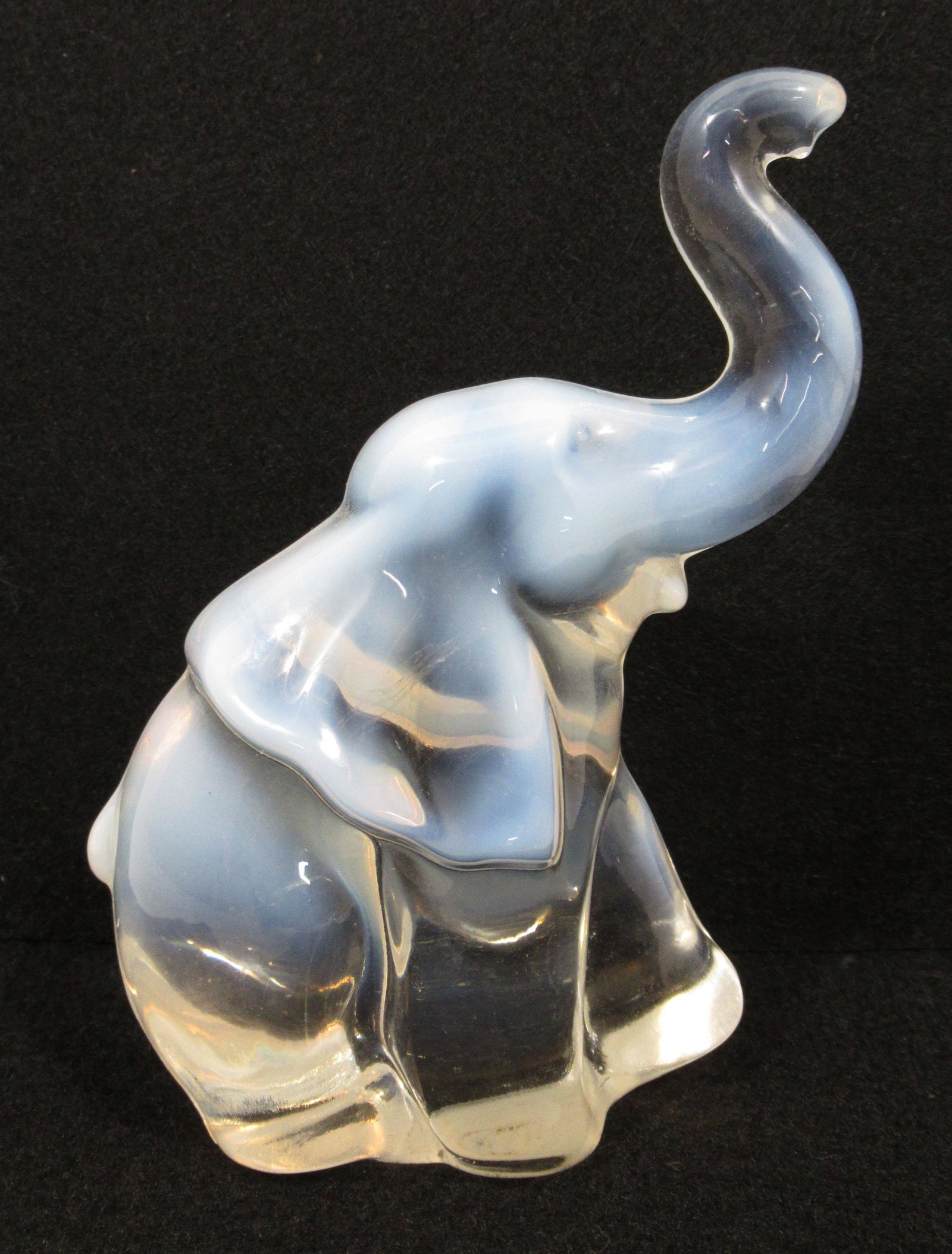 Fenton Opalescent Elephant: 5 1/4"T x 2" x 4"