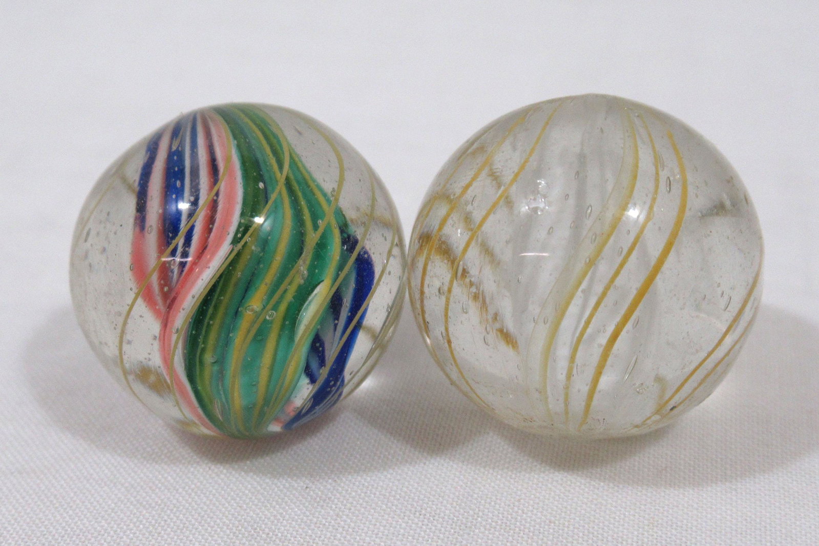 (2) 3/4" German Swirl Marbles: 3/4"