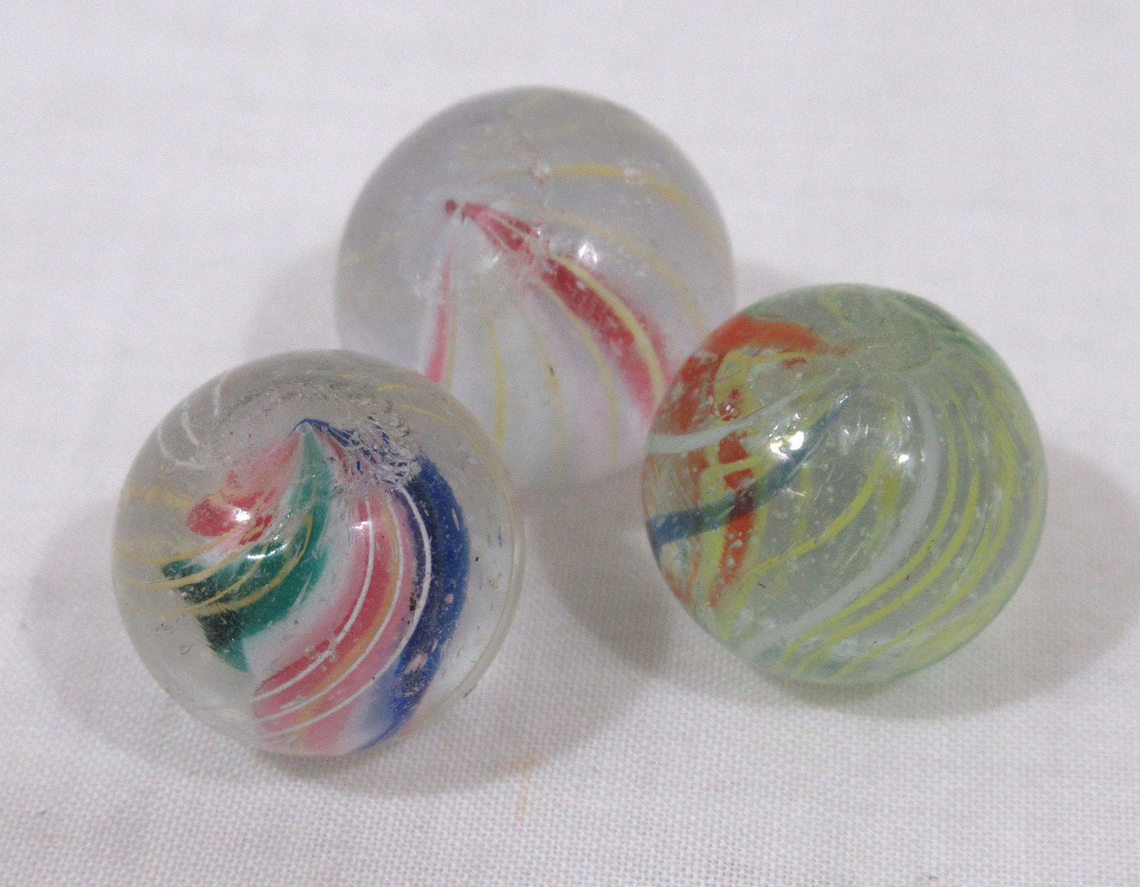 (3) 5/8" German Swirl Marbles: 5/8"