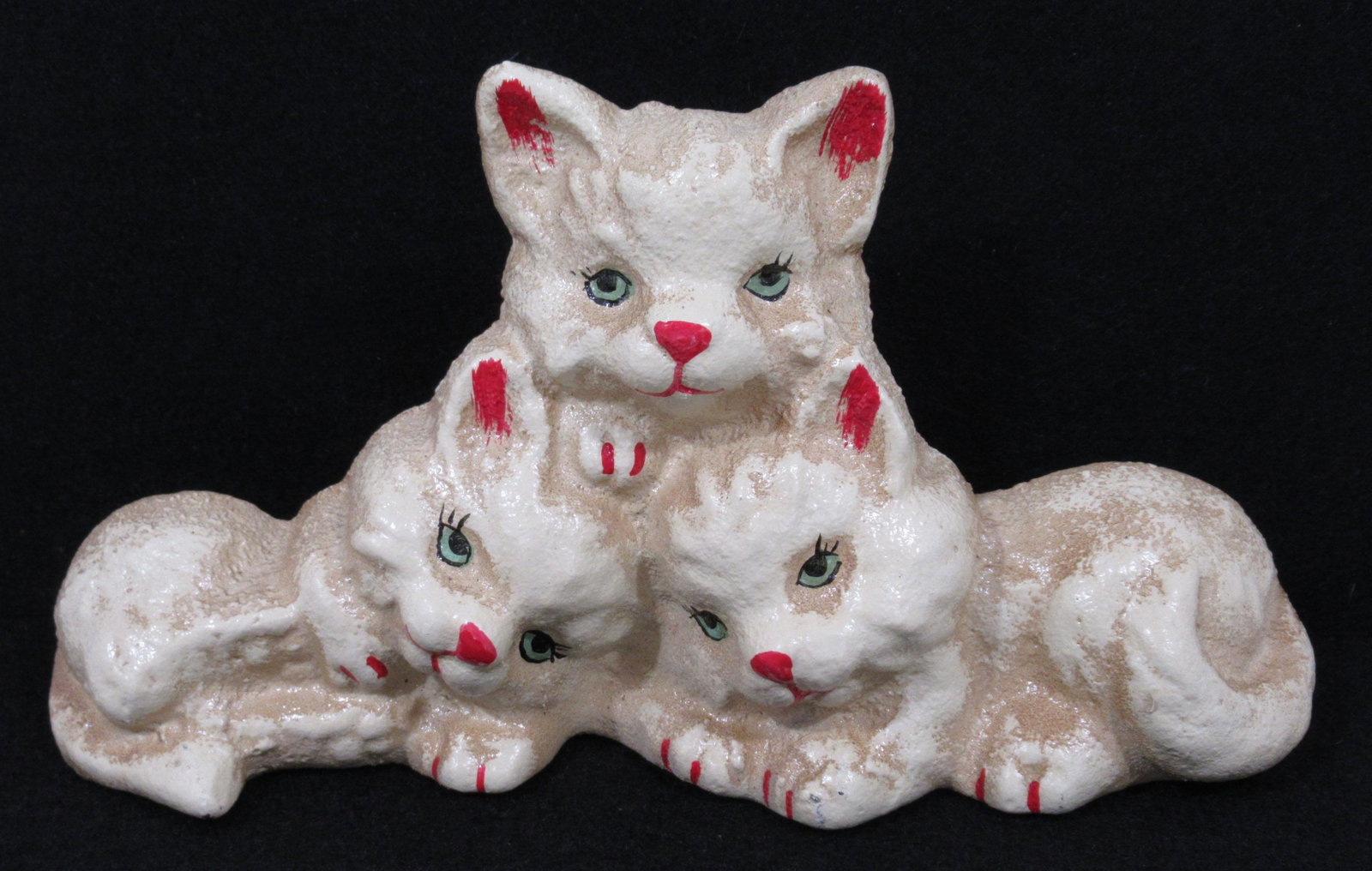 Cast Iron 3 Little Kittens Door Stop: 4 3/8"T x 8 1/2"W x 1 3/4"