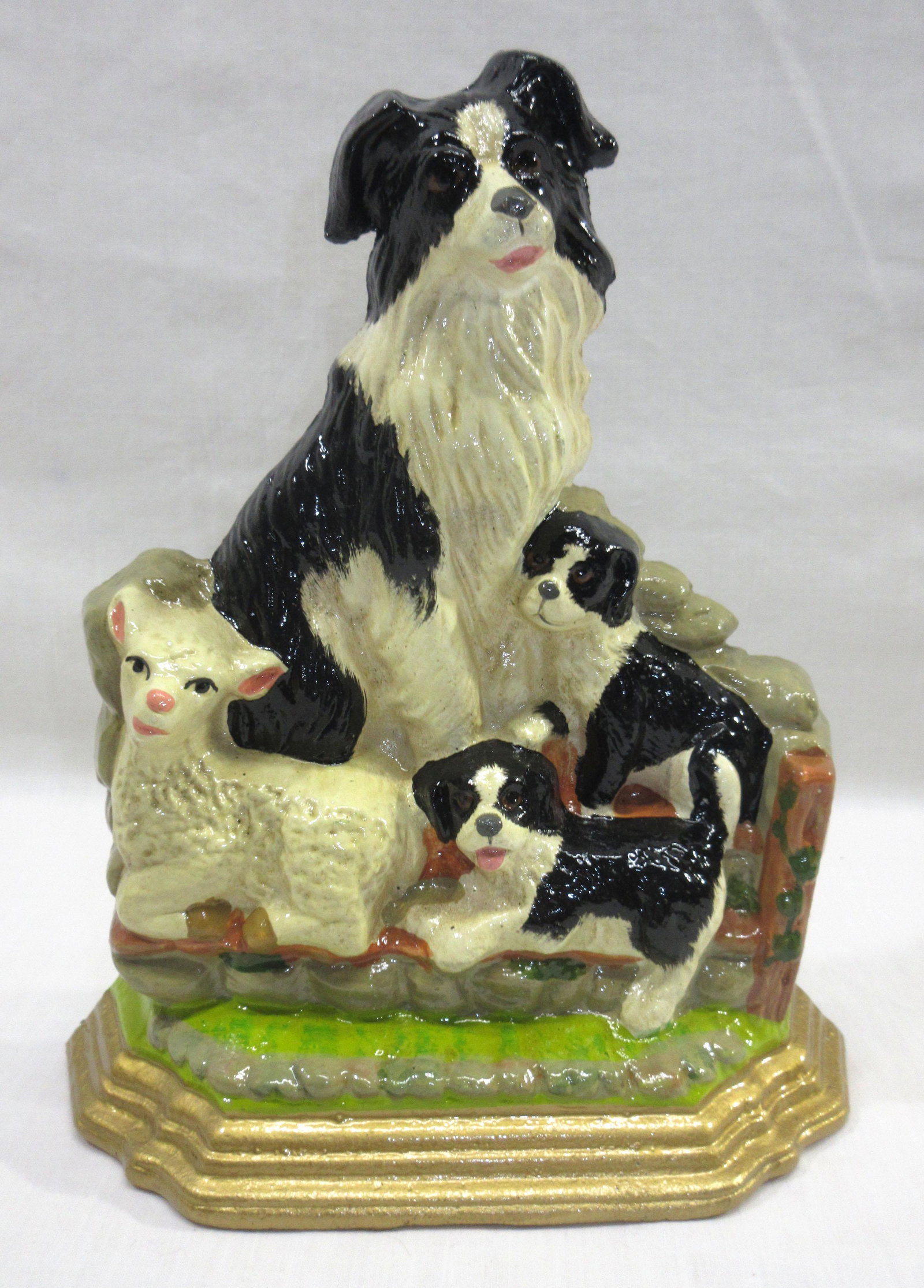 Cast Iron Dog Door Stop: 8 3/8"T x 7"W