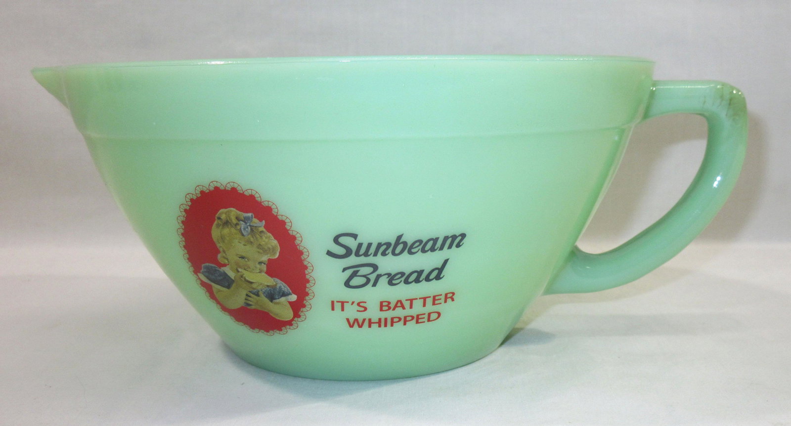 Modern Jadeite Batter Bowl: 4"T x 8"W