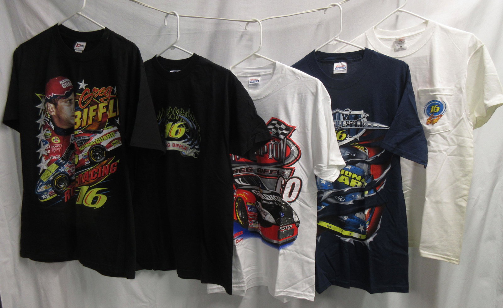 5 NASCAR Greg Biffle Tees Size Medium: Size Medium