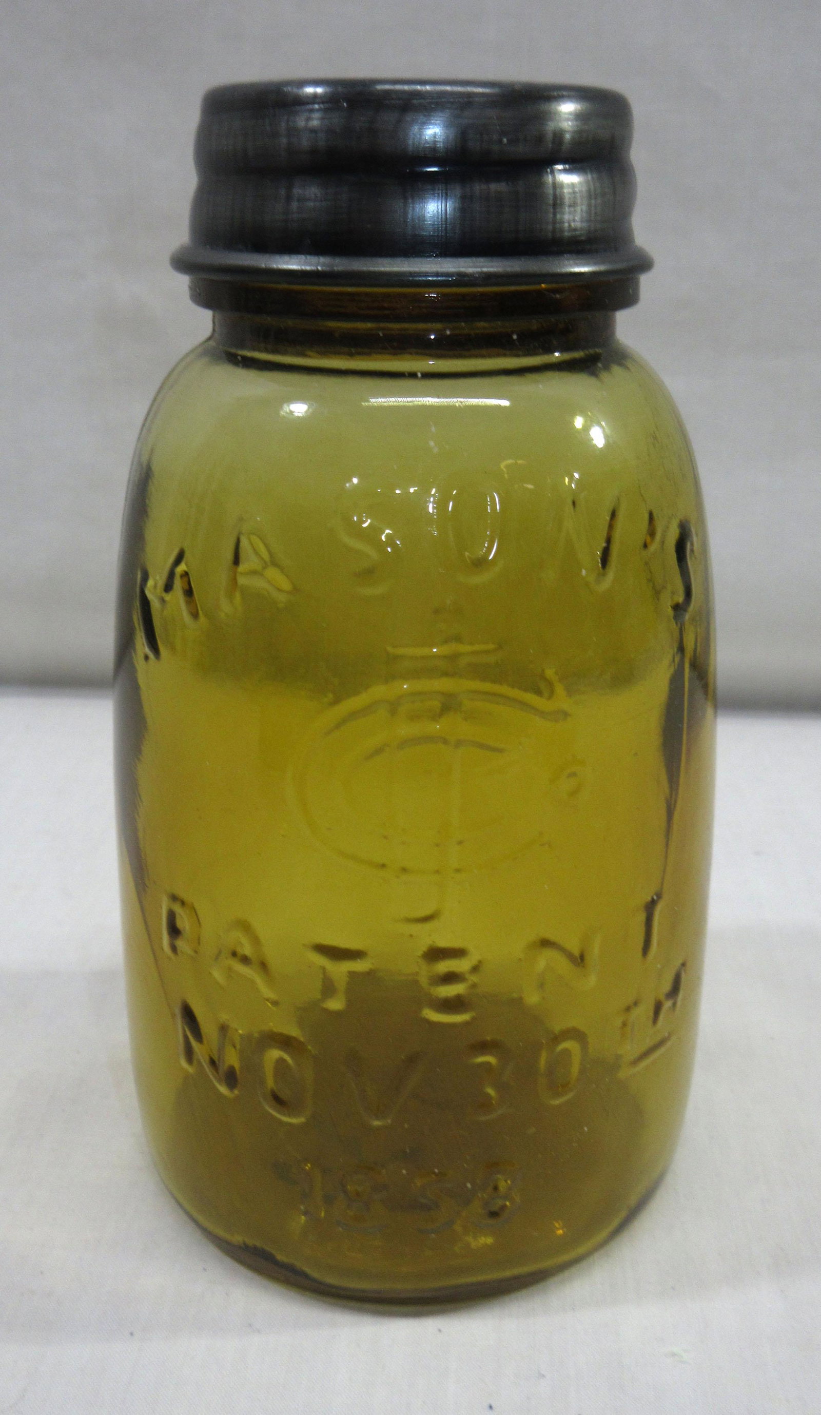 Modern Amber Mason's Pint Fruit Jar: 5 3/4"T x 3 1/4"W
