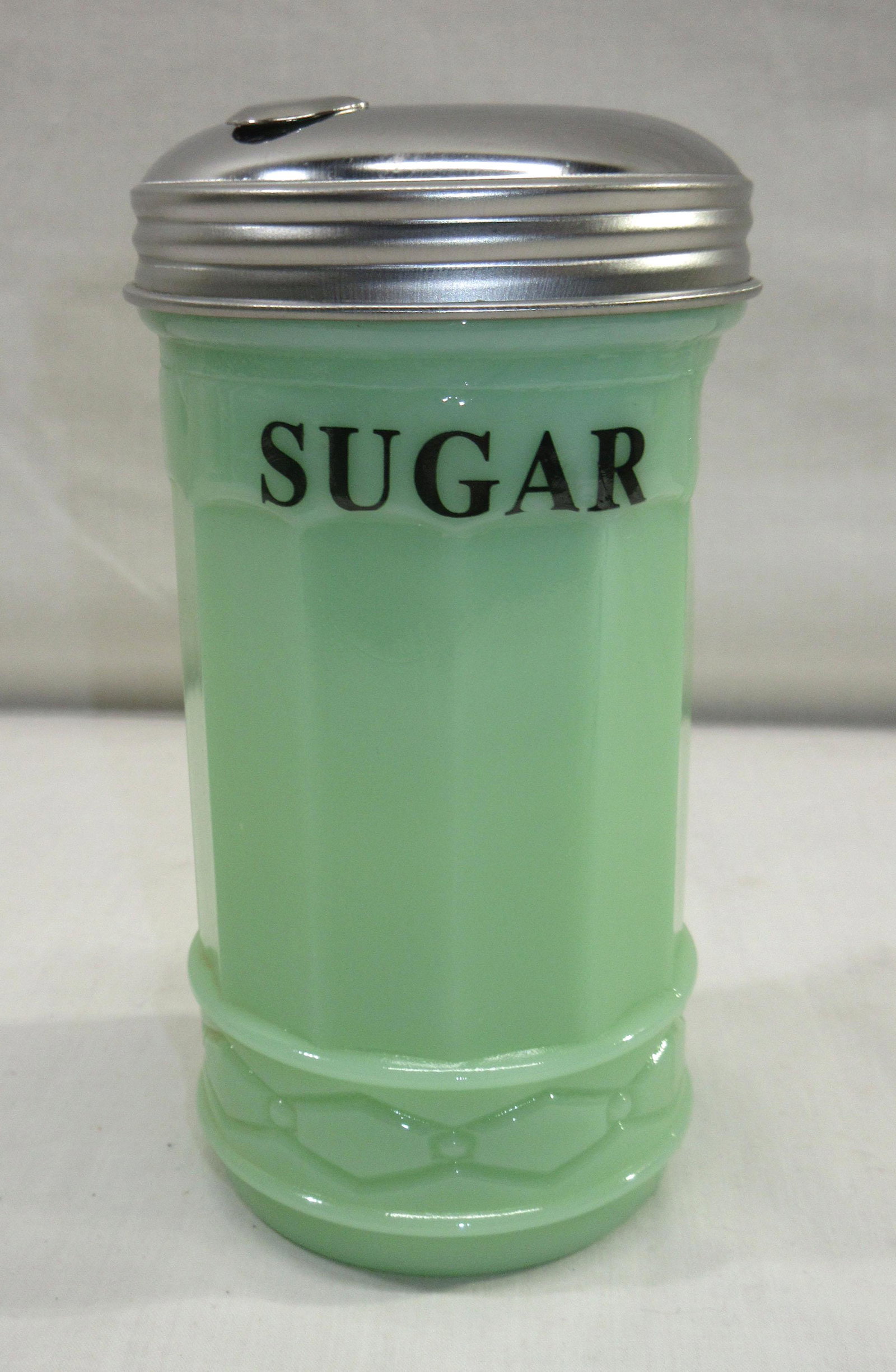 Modern Jadeite Sugar Shaker: 5 5/8"T x 2 3/4"W
