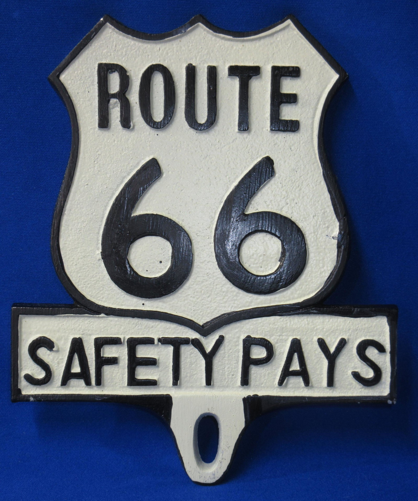 Modern Route 66 License Plate Topper: 7"T x 5 3/4"W