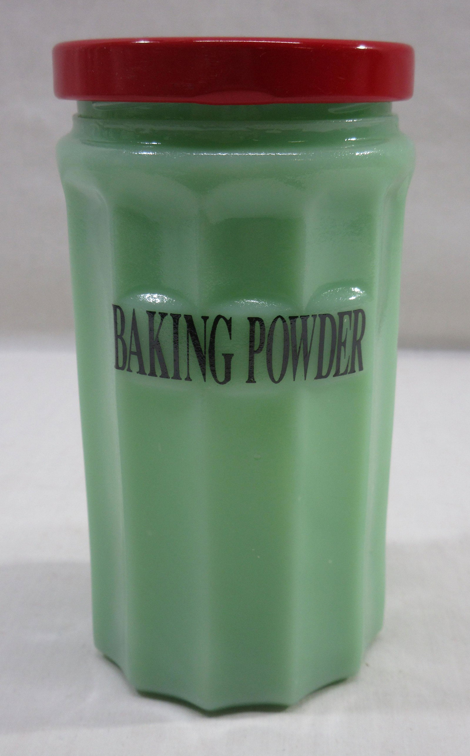Modern Jadeite Baking Powder Canister: 5"T x 2 1/2"W