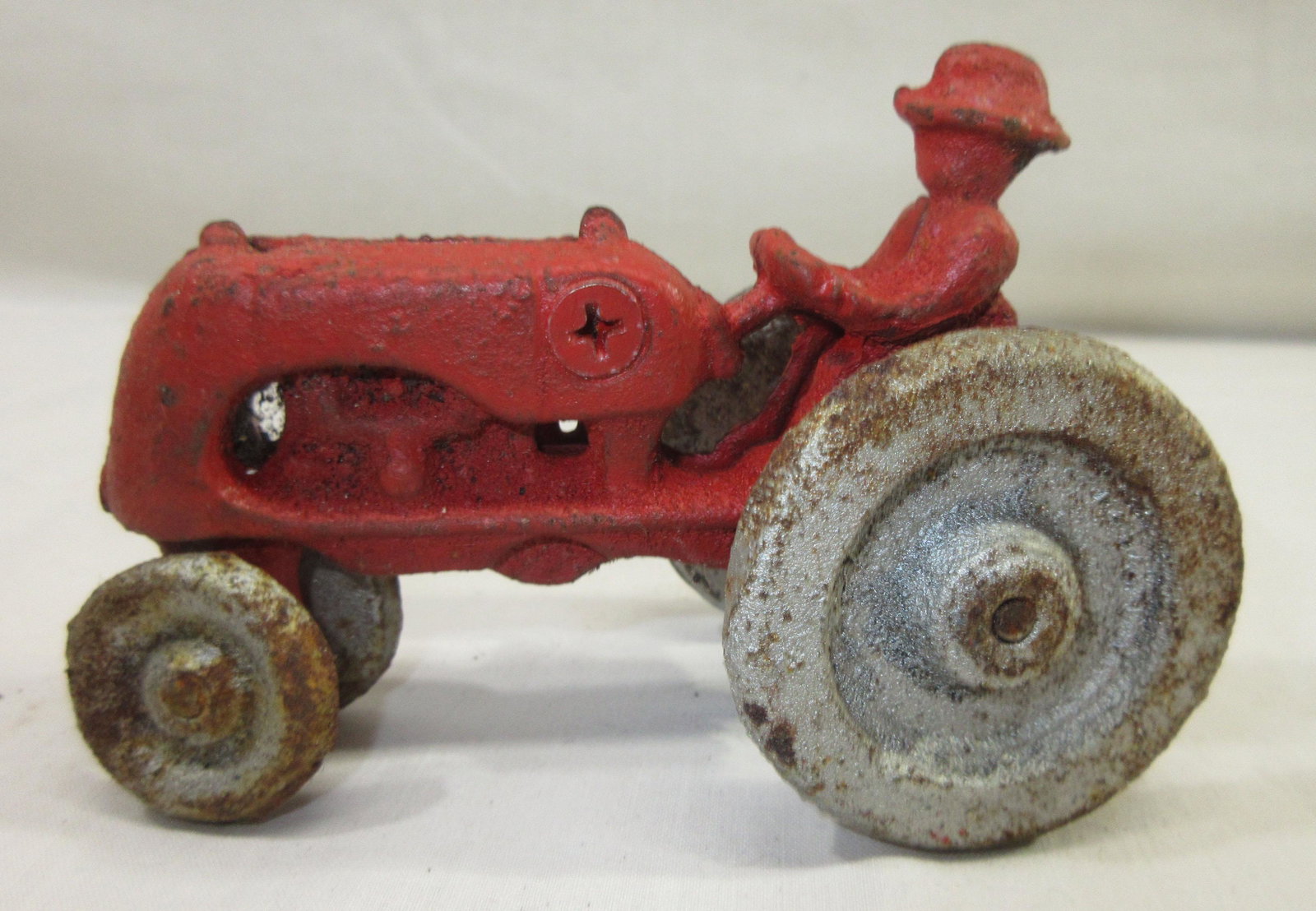 Cast Iron Toy Farm Tractor: 2 3/4"T x 3 3/4"L