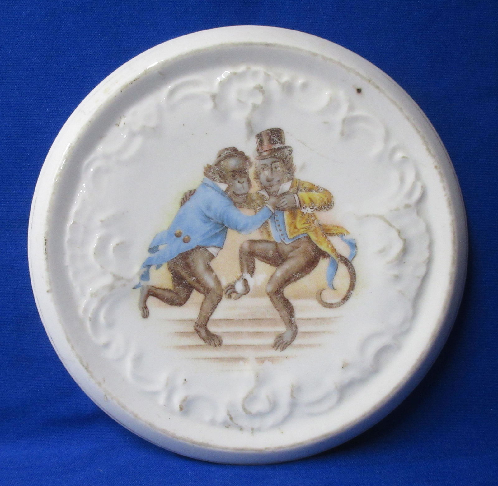 Porcelain Trivet w/ Monkey: 6 1/2"