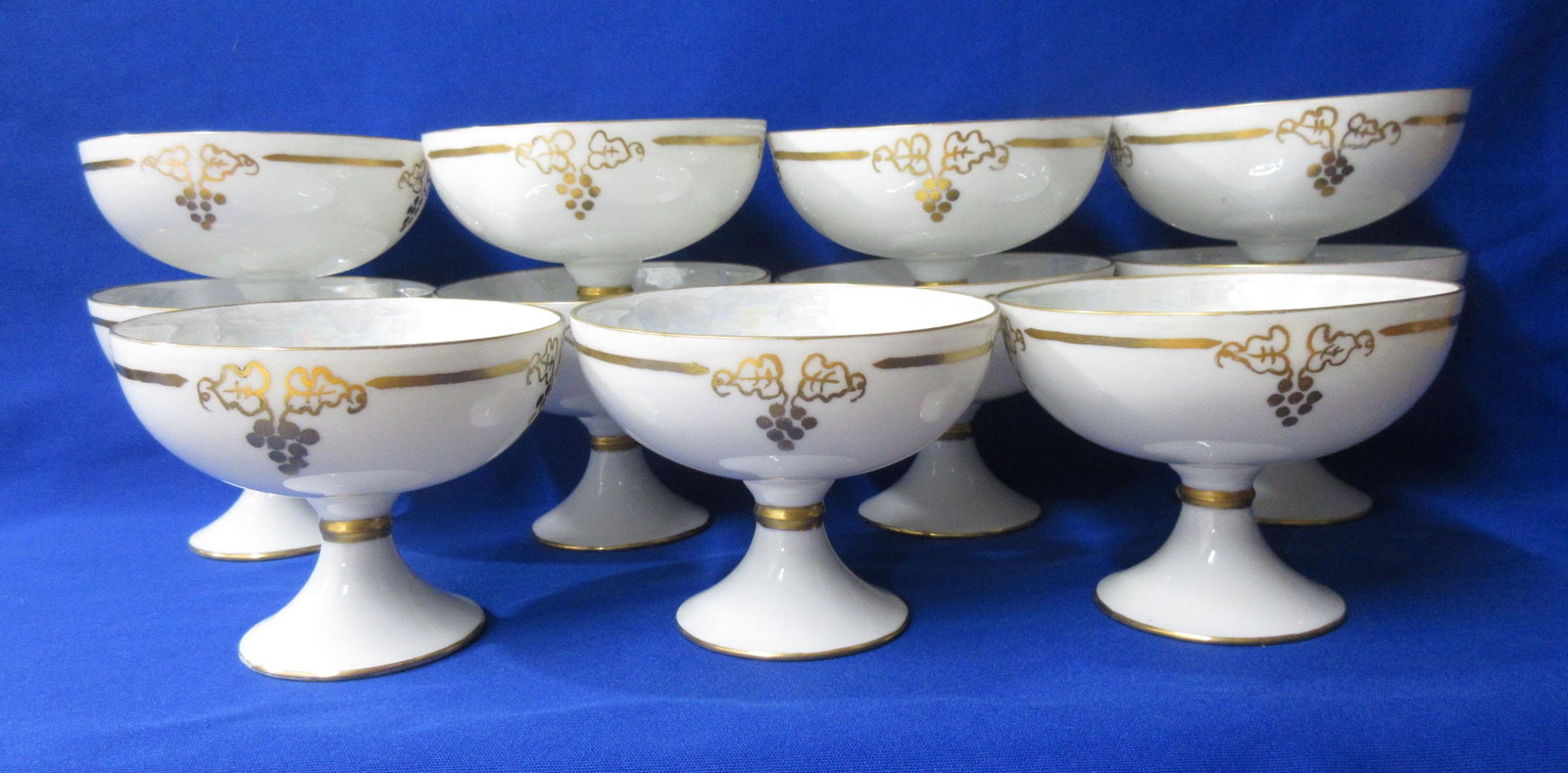 11 H.P. Porcelain Wine Cups: 3"T x 4"W