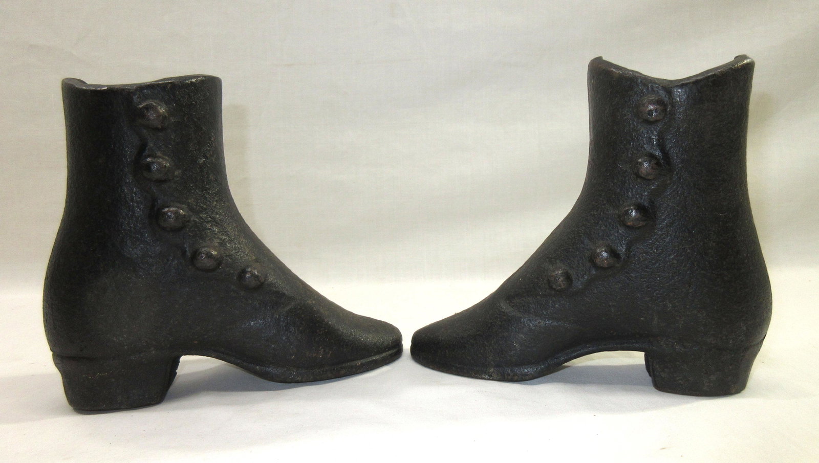 Pr. Victorian Cast Iron Boots: 5 3/8"T x 6"L