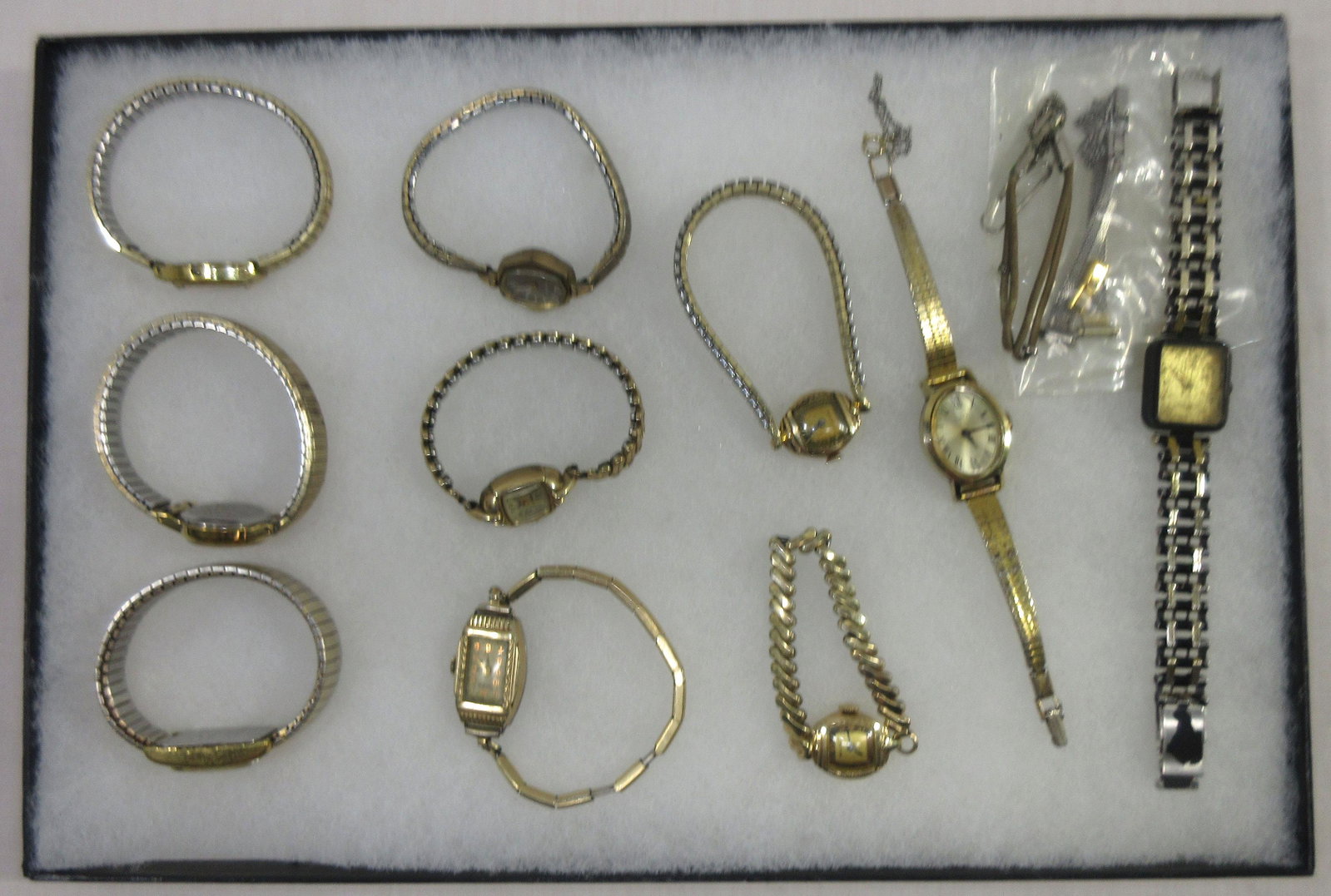 Lot of Ladies Wristwatches: Marked Cartier, Timex, Bulova, Central, Wadsworth, Citizen, Cathie Lee