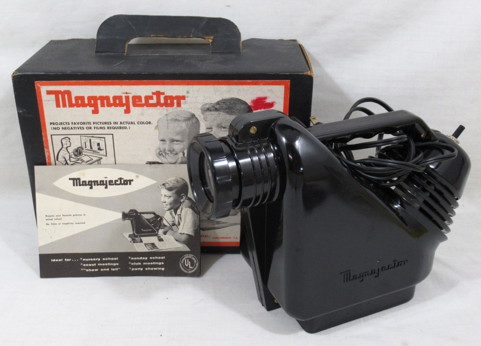 Magnajector Opaque Overhead Projector: 1960's Rainbow Crafts Inc. Cincinnati OH. Produces projected image on wall from opaque originals, such as books, prints, photos, even small objects such as coins.