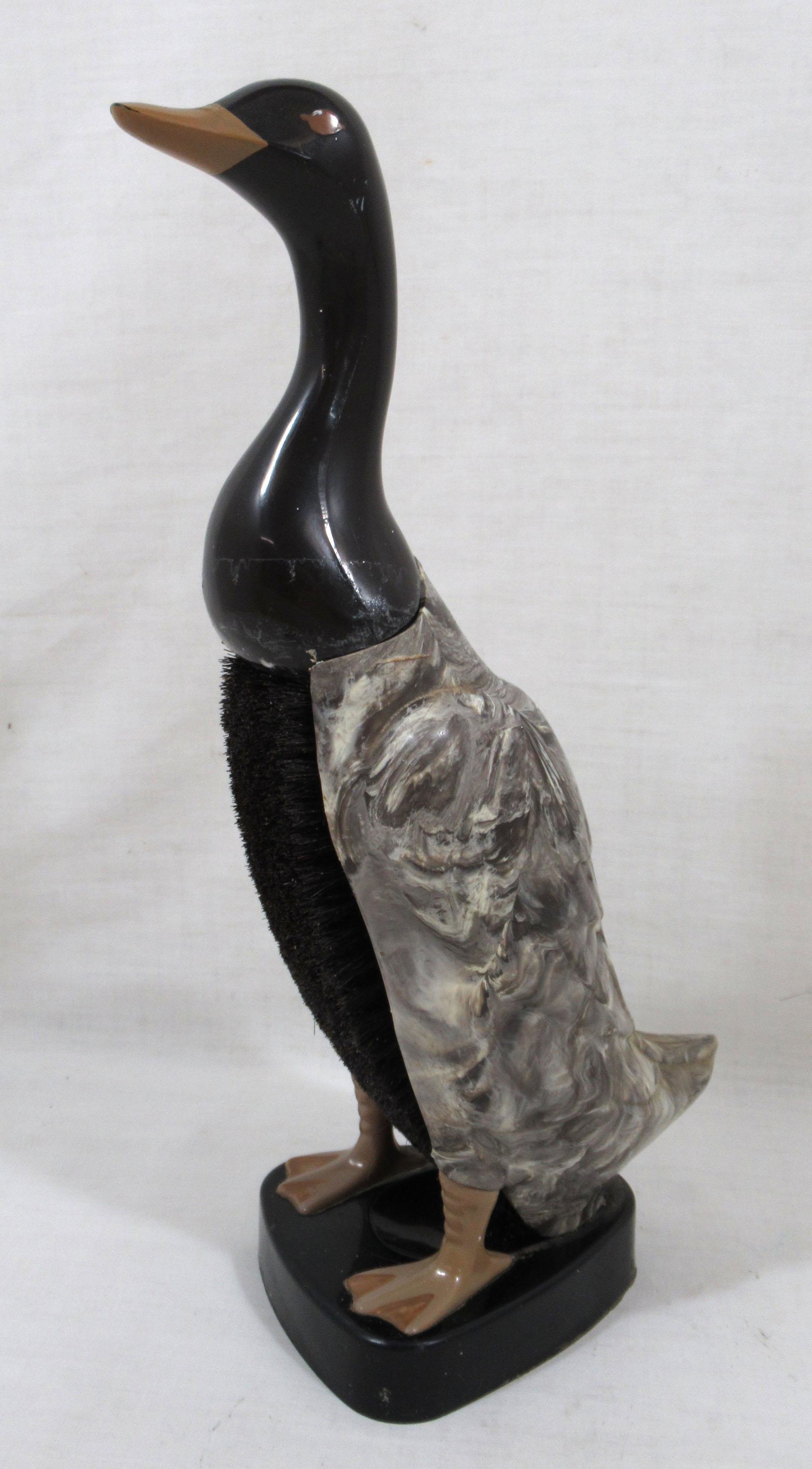 Bakelite Duck Clothes Brush: 11 3/4"T x 3 1/2"W