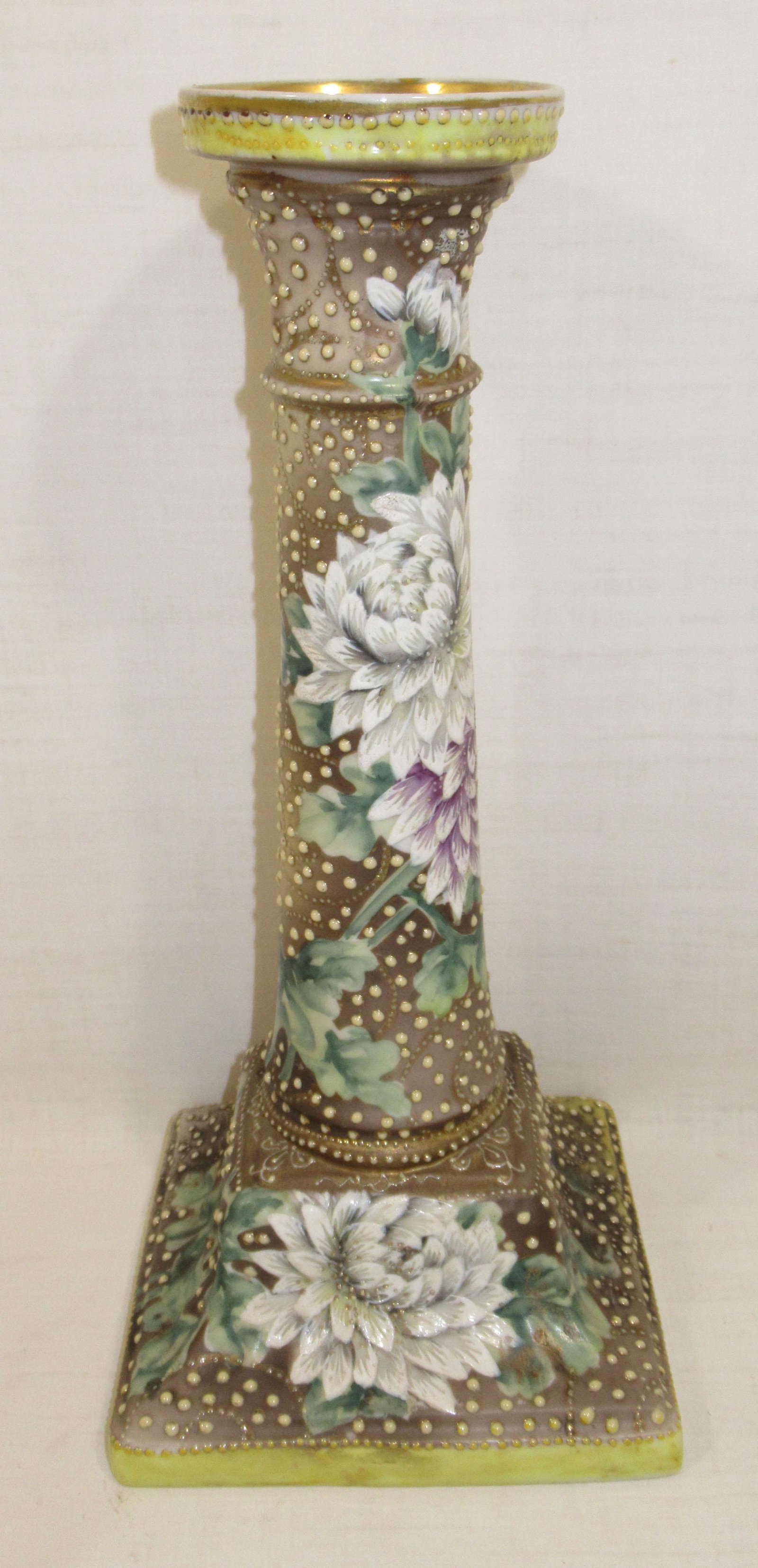 Nippon Moriage Lg. Candlestick: 10 3/4" T x 5" W