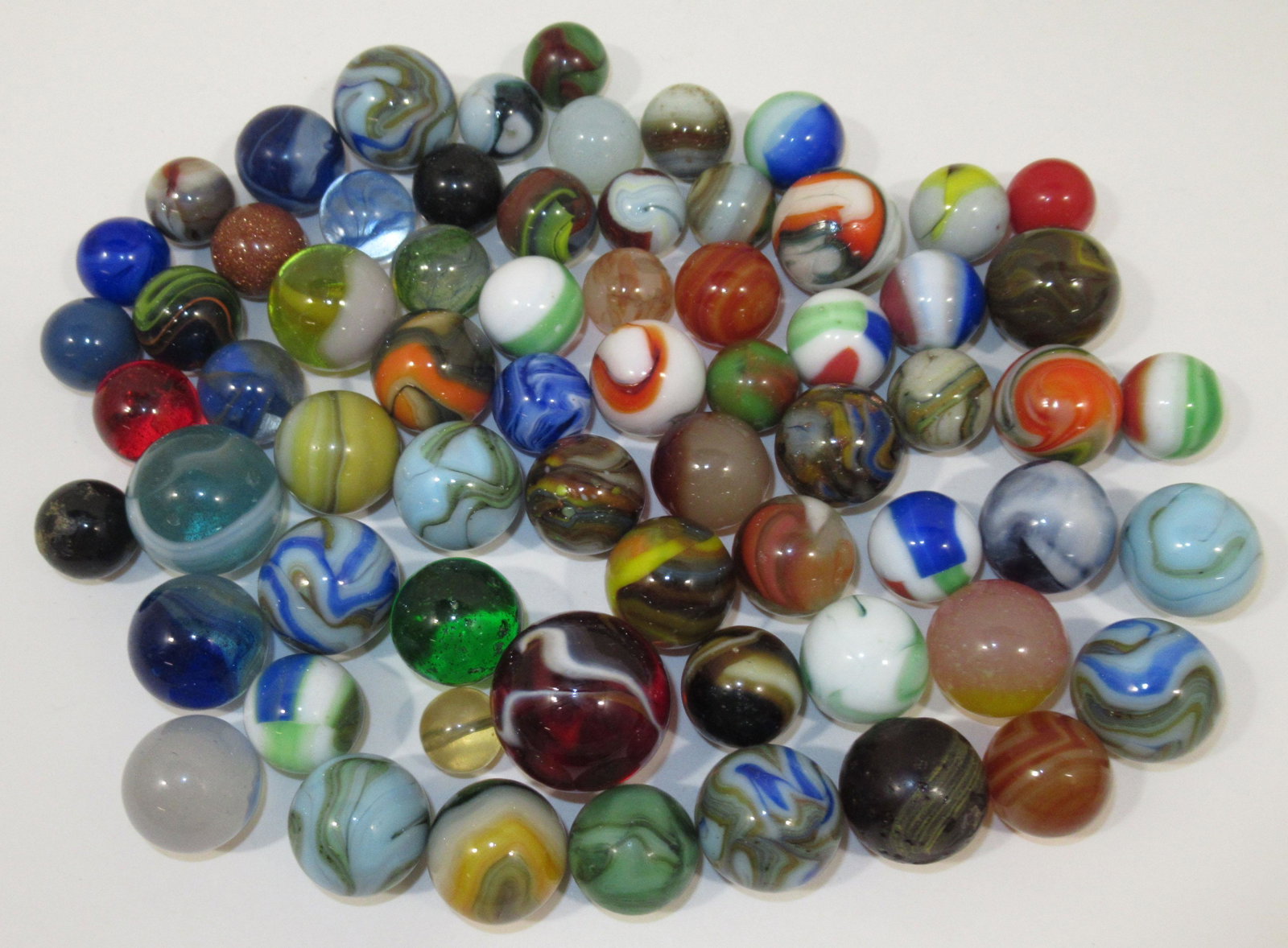 65+ Colorful Marbles: 1/2" - 13/16"