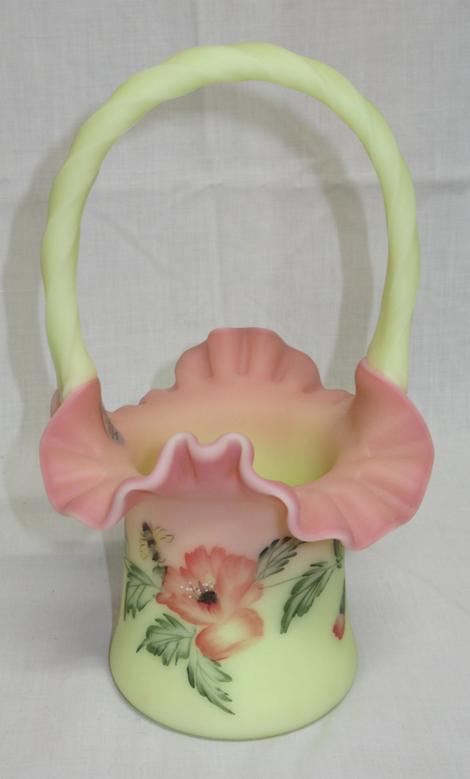 H.P. Fenton Burmese Basket, Artist Sgnd: 8 3/4"T x 5 1/2"