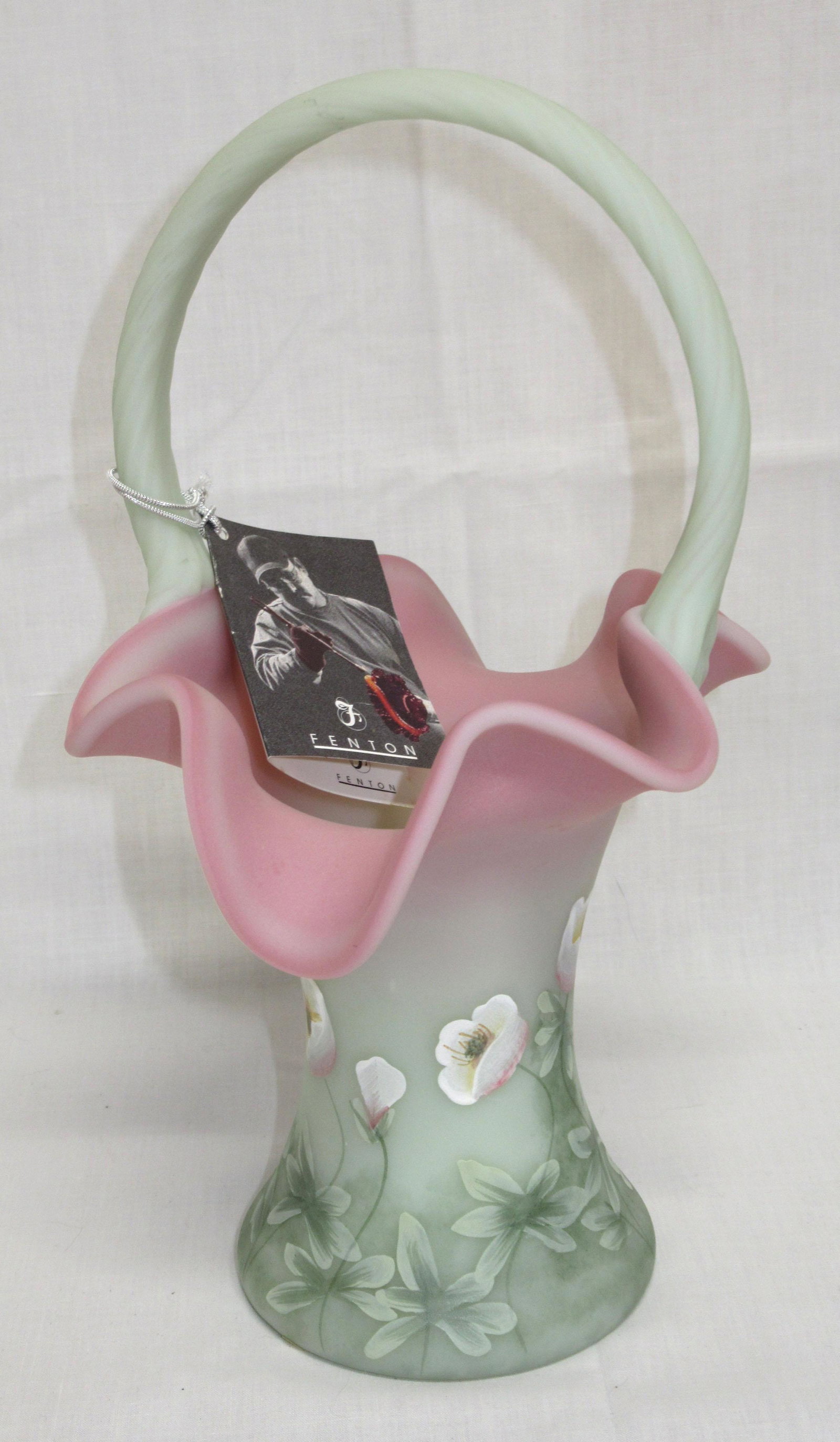 H.P. Fenton Burmese Basket, Artist Sgnd: 9 1/2"T x 5 5/8"