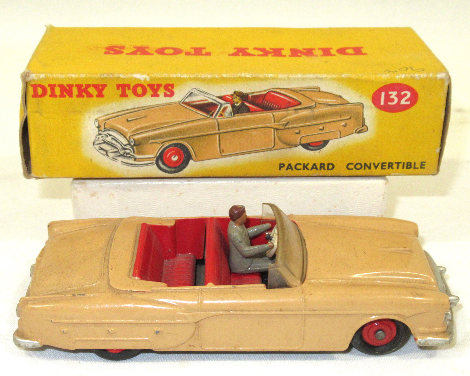Dinky Toys 132 Packard Convertible Orig. Box: 4 1/2"L box