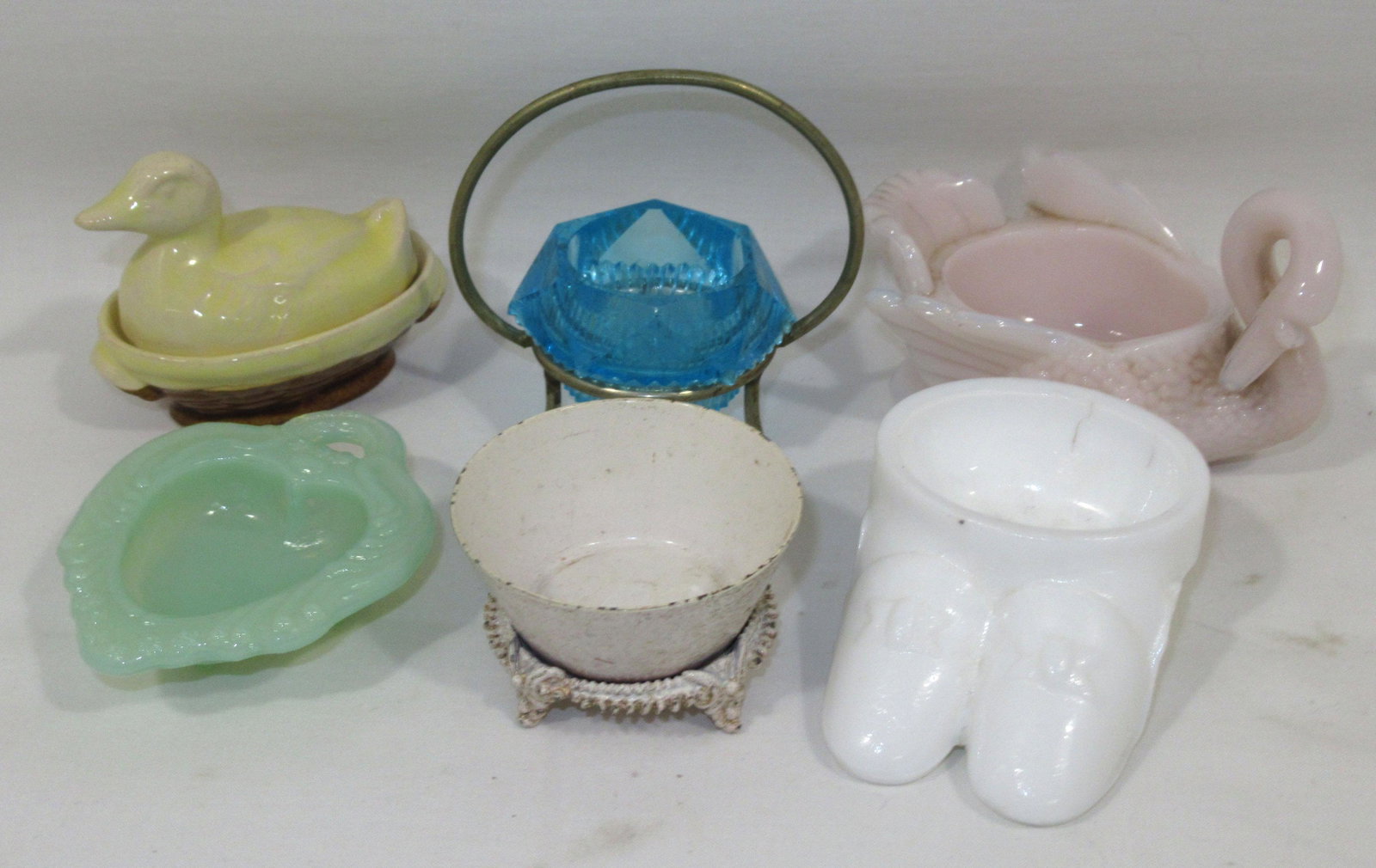 Lot of 6 Salt Dips: 2 1/4"W - 3 3/8"