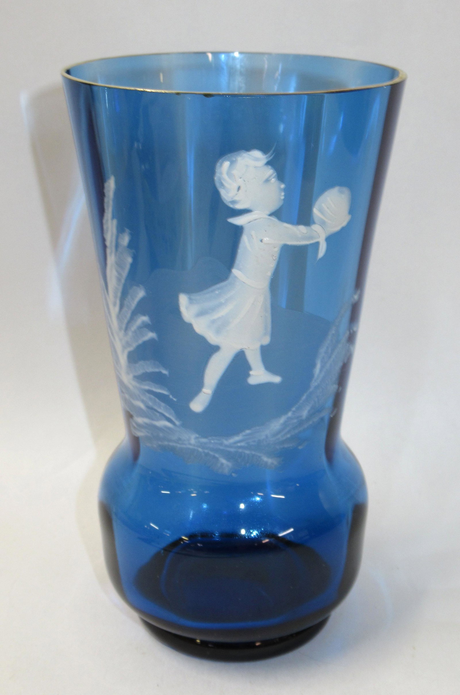 Mary Gregory Vase: 5 3/4"T x 3 1/8"W