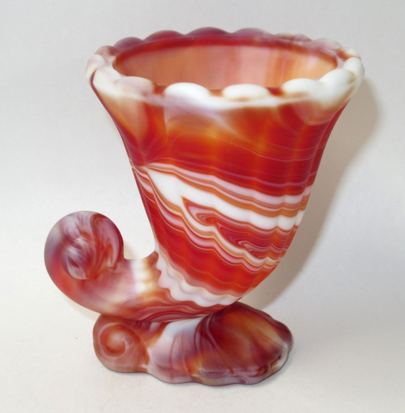 Red Slag Toothpick Holder: 3 1/8"T x 3" x 2 1/2"