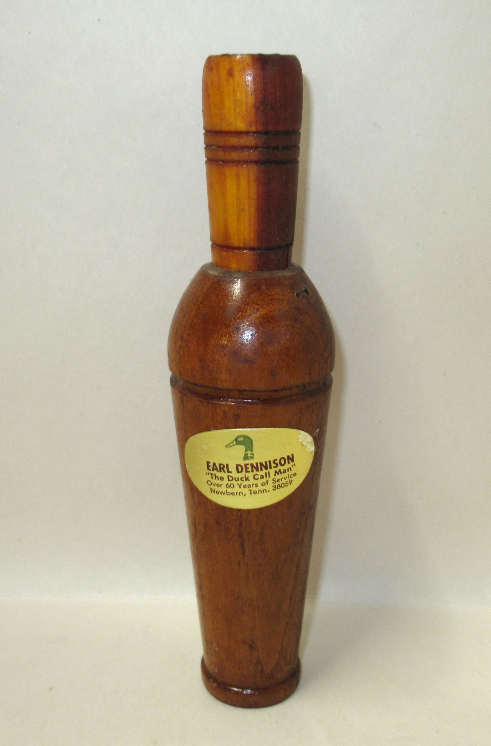 Cherry Earl Dennison Duck Call N.O.S: Bronze Reed. 6 3/4" call