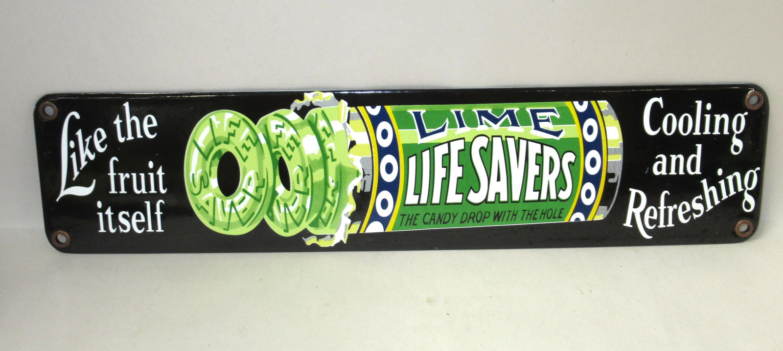 Modern Porcelain Life Saver Door Push: 13 3/4" x 3 1/8"