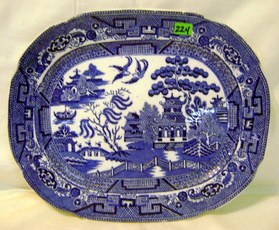 Allertons English Blue Willow Platter: 11 1/4" length