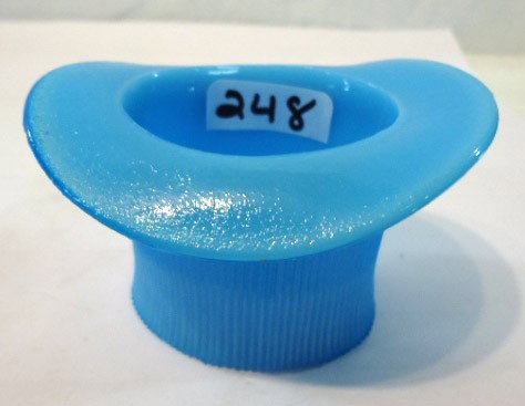 Toothpick Ribbed Top Hat Blue Opaque: Toothpick Ribbed Top Hat Blue Opaque 2 1/8" tall