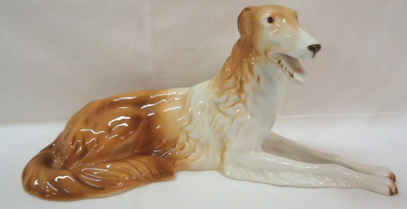 Royal Dux Collie Dog: 12 1/2" Long