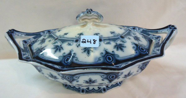 Flow Blue "Dudley": 12 1/4"