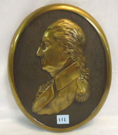 Bronze Plaque of George Washington: 9 1/2" x 12"