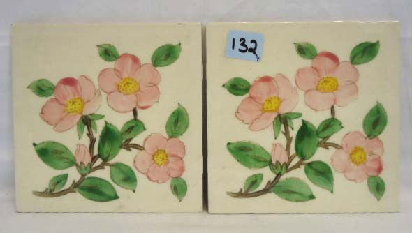 2 Franciscan Desert Rose Trivets Tea Tiles: 6" x 6"