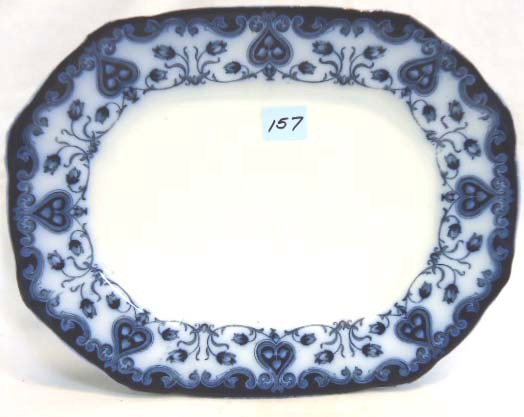 Flow Blue Platter, "Oxford": 12"