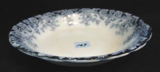 Flow Blue Bowl: 9 1/4"