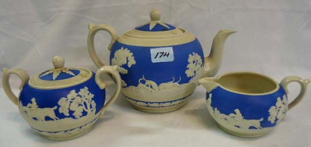 3 Pc. Spode Jasperware Tea Set