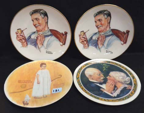 4 Norman Rockwell Commemorative Plates: 8 1/2"